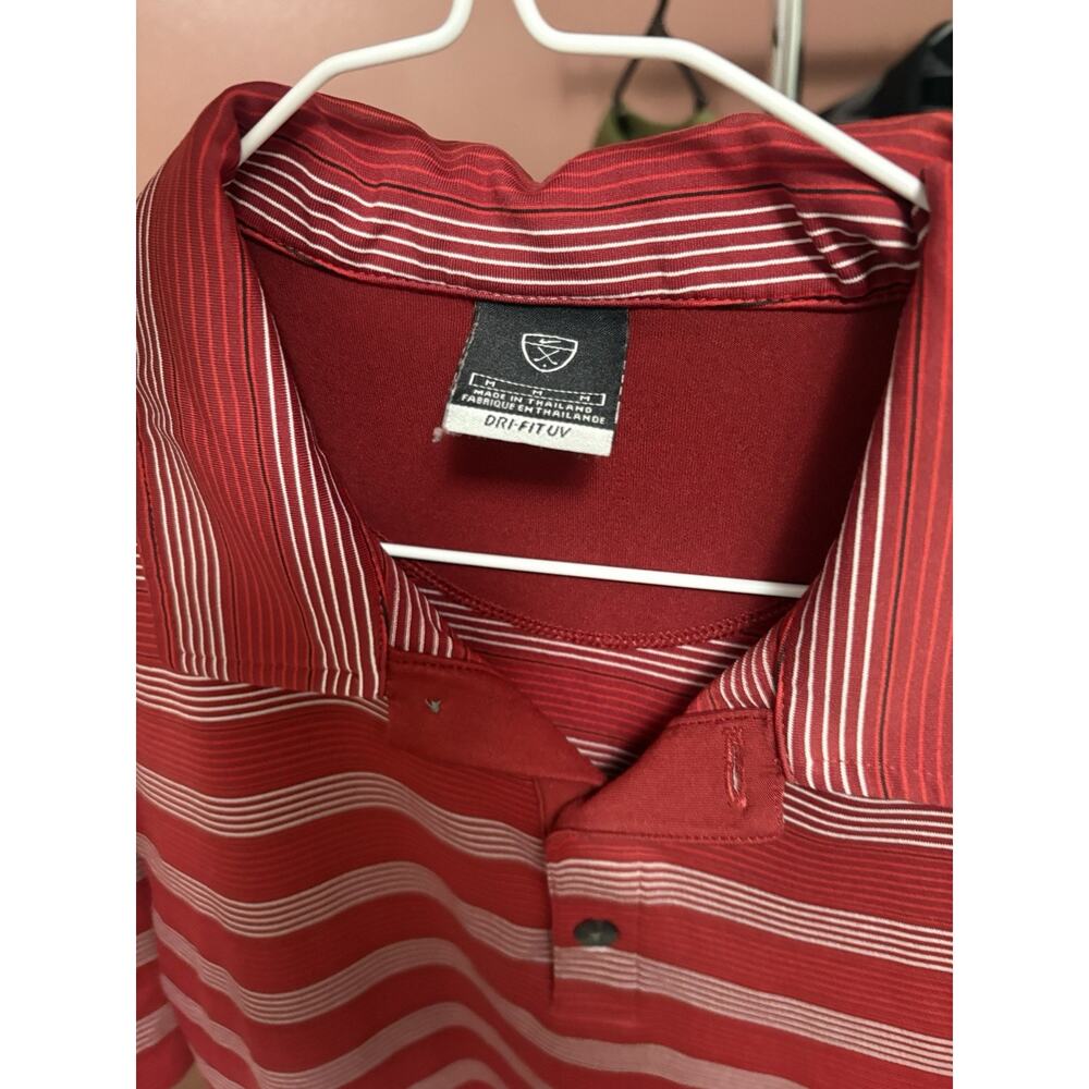 Nike Men’s Golf Polo Dri-Fit Size Medium Red And Black